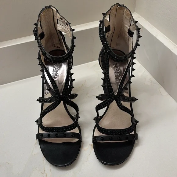 Michael Kors size 8 Larissa studs and jewels strappy heels. - Picture 2 of 7